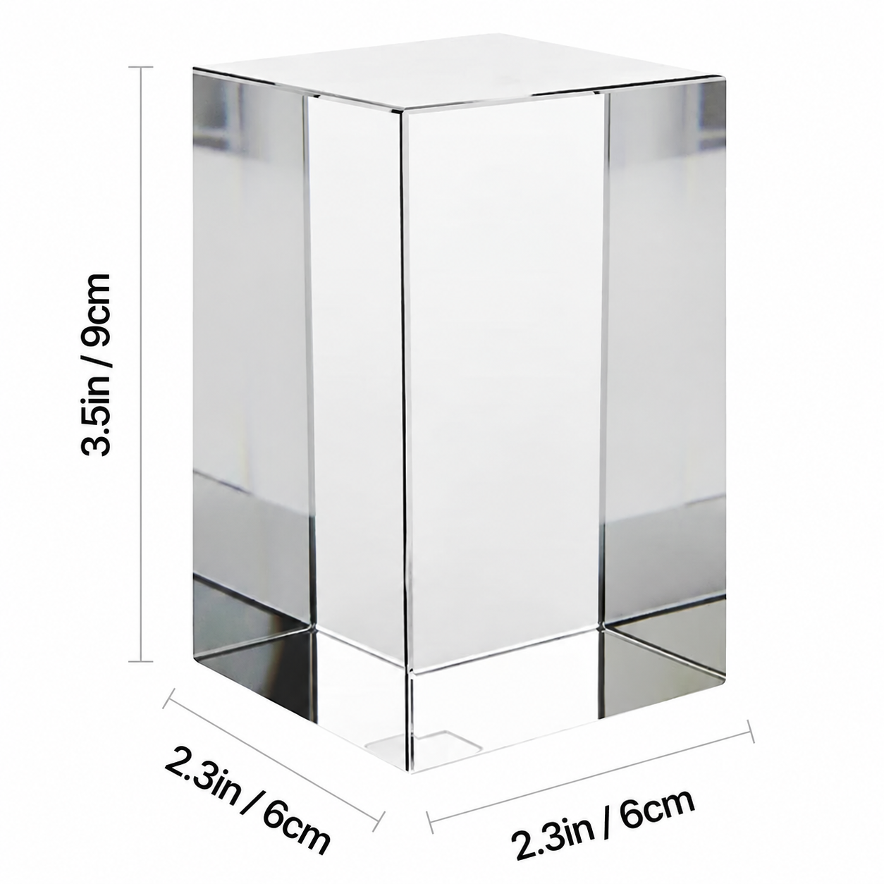 Personalized 3D Photo in K9 Crystal - Rectangular